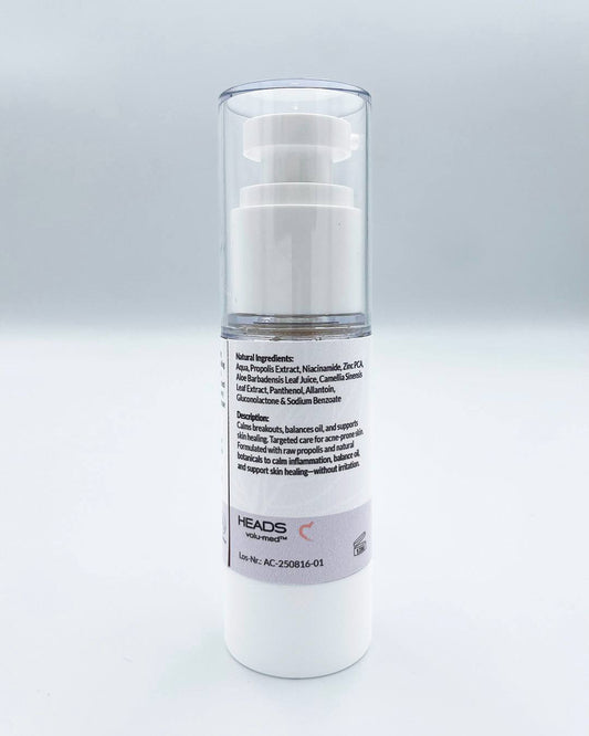 Volupropol Acne Control Serum bottle, ingredients and description.