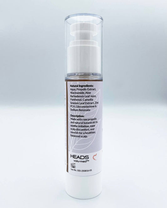 Volupropol Scalp Soothing Serum bottle, ingredients and description.