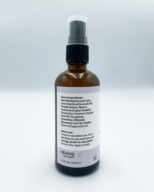 Volupropol Hair Growth Serum bottle, ingredients and how to use.